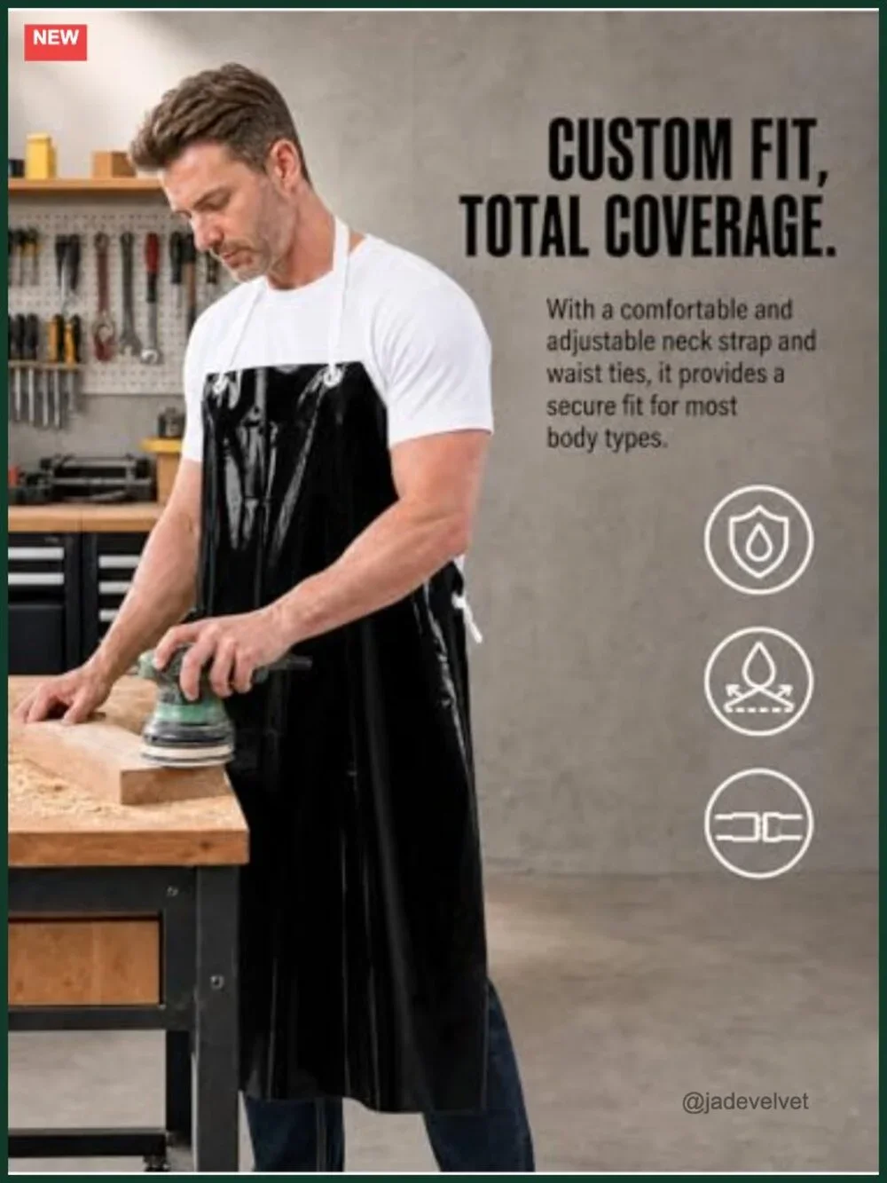 Waterproof TPU Lightweight Work Apron for Kitchen Cooking Cleaning